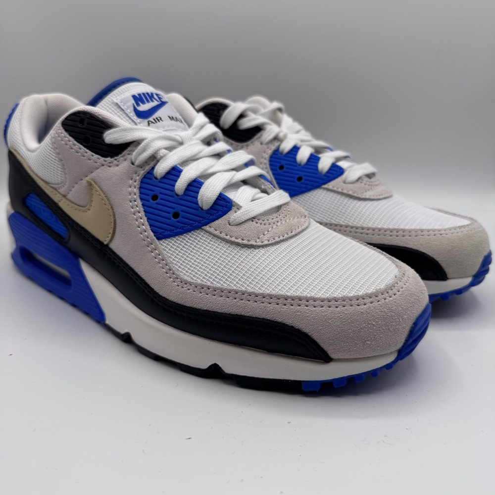 Nike Air Max 90 PRM Men’s Size 9.5 White Racer Blue Black HF3449-100